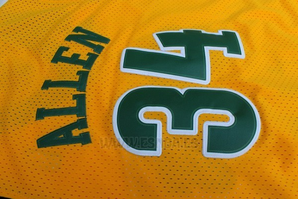 Camiseta Historic Seattle SuperSonics Ray Allen #34 Amarillo